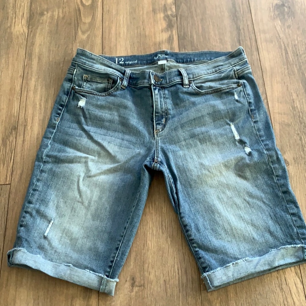 Loft Bermuda jean shorts, size 12
